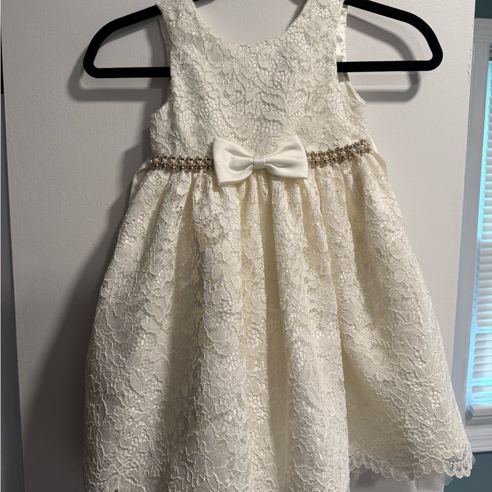 White/cream lace toddler dress